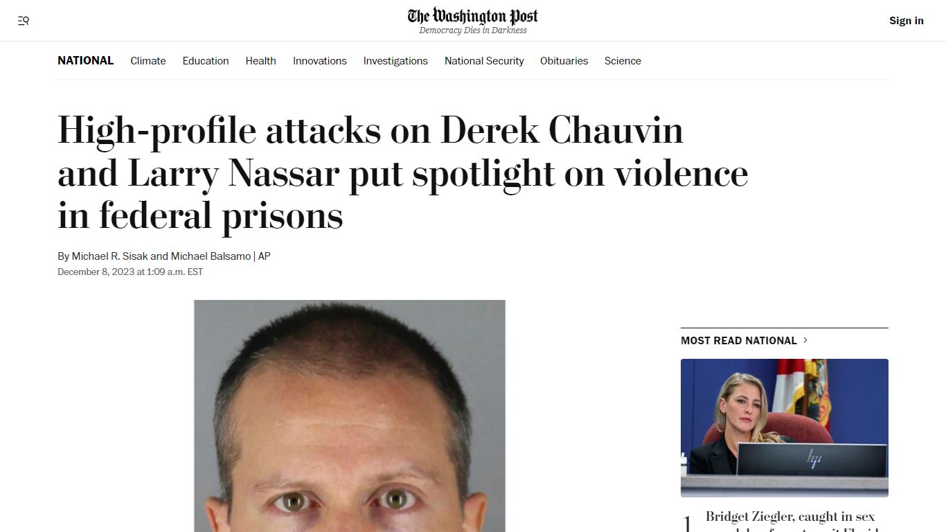 High-profile attacks on Derek Chauvin and Larry Nassar put spotlight on ...