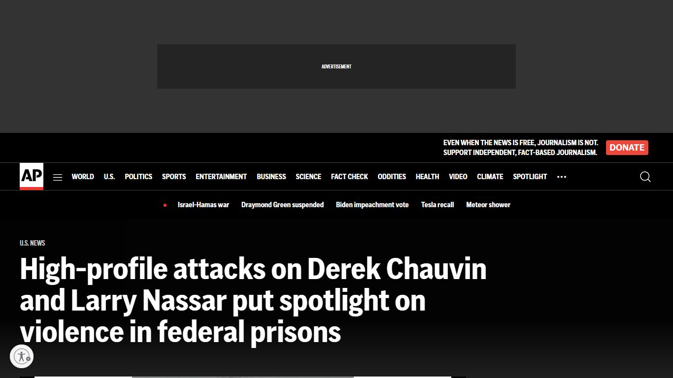 Derek Chauvin, Larry Nassar attacks highlight violence in federal ...
